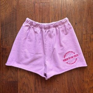 The Mayfair Group Purple Embroidered Sweat Shorts | Size M/L